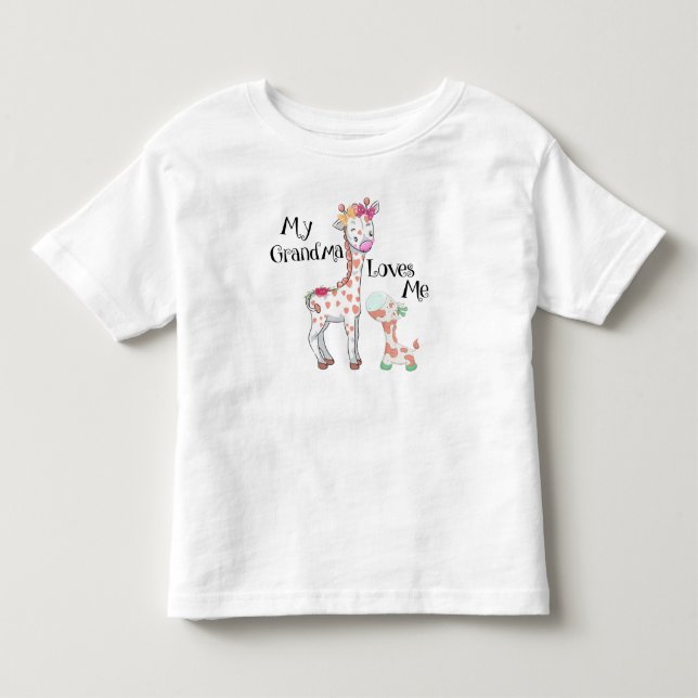 Camiseta De Bebé Mi abuela me ama a mí jiraffe (Anverso)