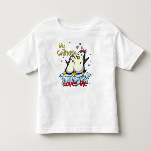 Camiseta De Bebé Mi abuela me ama al pingüino