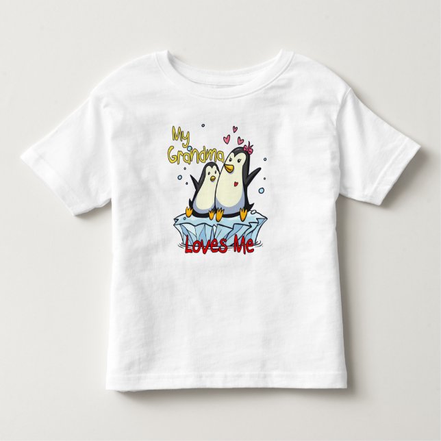 Camiseta De Bebé Mi abuela me ama al pingüino (Anverso)