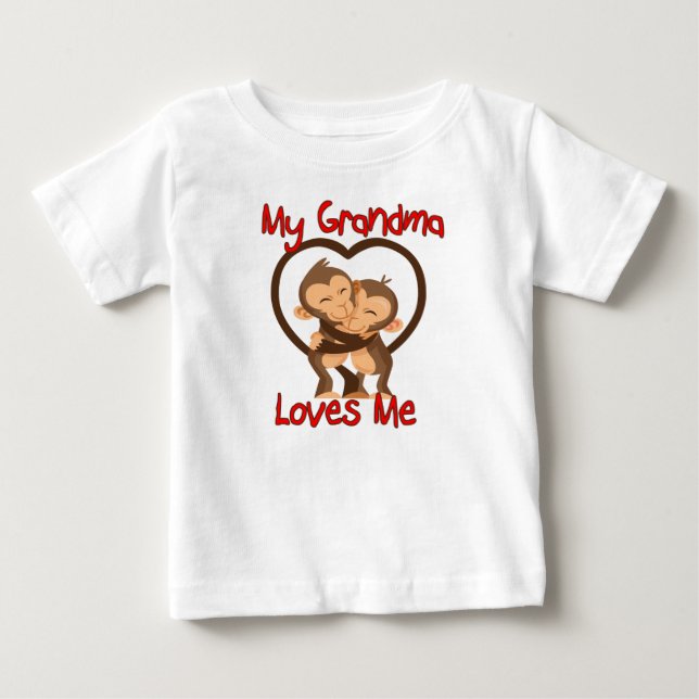 Camiseta De Bebé Mi abuela me ama mono (Anverso)