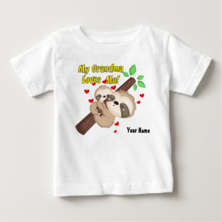 Camiseta De Bebé Mi abuela me ama pereza