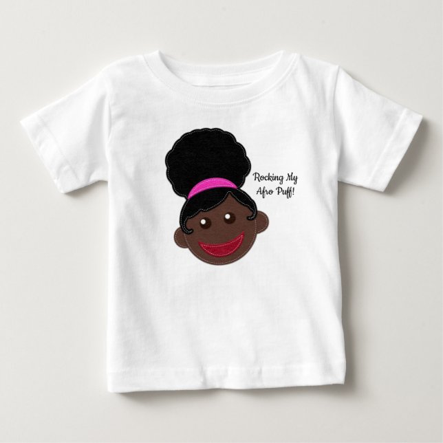 Camiseta De Bebé ¡Mi afro puf rockeando! Cabello natural de niños (Anverso)