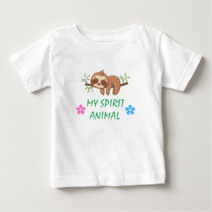 Camiseta De Bebé Mi Animal Espiritual   Plantilla de Perezoso Dormi