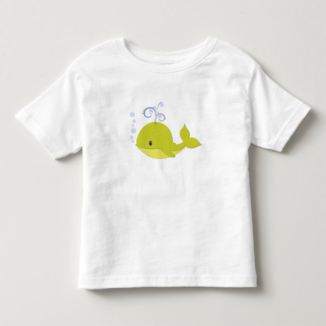 Camiseta De Bebé Mi bebé, ballena verde (Anverso)