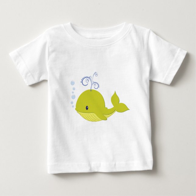 Camiseta De Bebé Mi bebé ballena verde (Anverso)