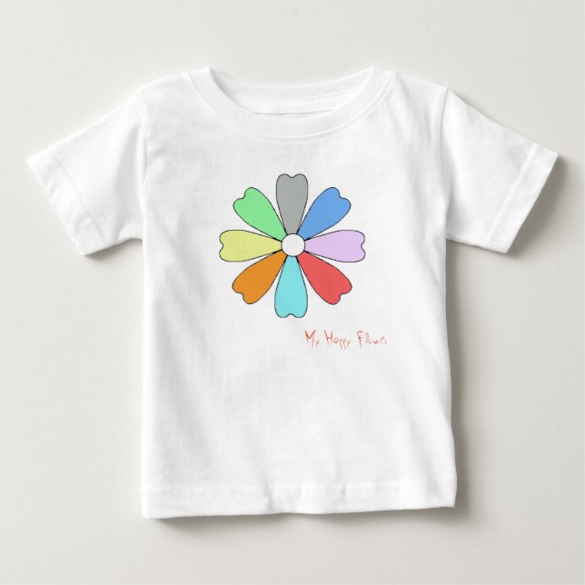 Camiseta De Bebé Mi bebé feliz de flor Raffle Tee (Anverso)