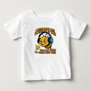 Camiseta De Bebé Mi cabeza estoy pensando en BEES