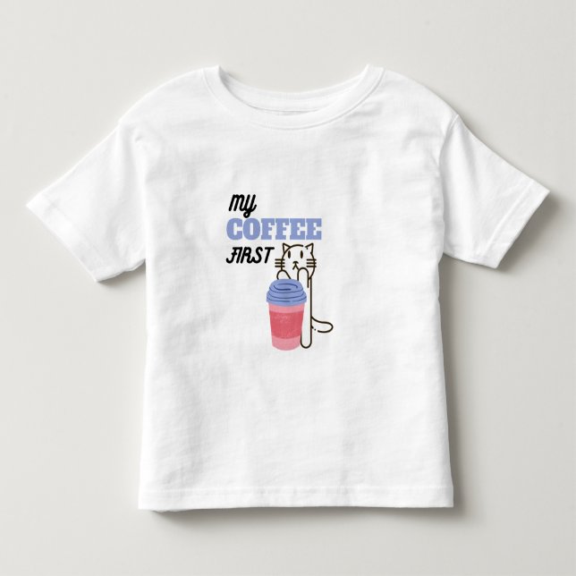 Camiseta De Bebé Mi café primero (Anverso)