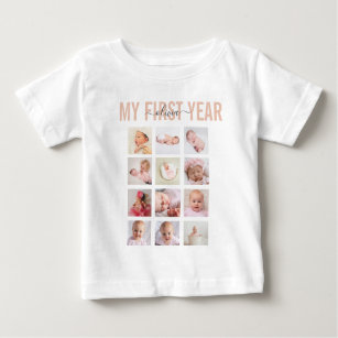 Camiseta De Bebé Mi Collage de fotos de nombre del bebé 12 de prime