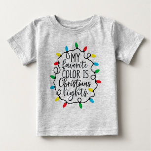 Camiseta De Bebé Mi color favorito son las luces del árbol de navid