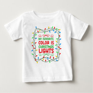 Camiseta De Bebé Mi color favorito son los Navidades Luces de la ba