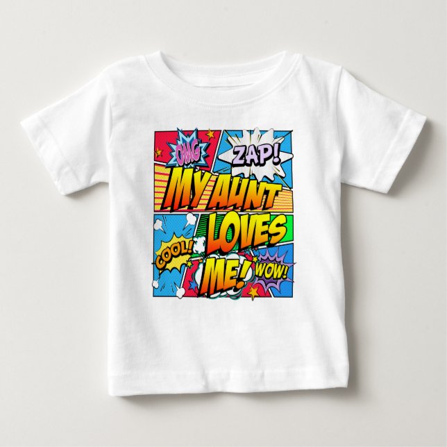 Camiseta De Bebé Mi cómic de tía Loves Me (Anverso)