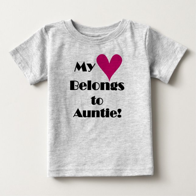 Camiseta De Bebé Mi corazón pertenece a la tía (Anverso)