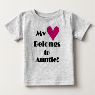 Camiseta De Bebé Mi corazón pertenece a la tía