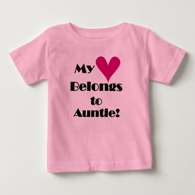 Camiseta De Bebé Mi corazón pertenece a la tía (Anverso)