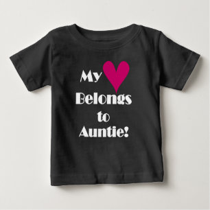 Camiseta De Bebé Mi corazón pertenece a la tía
