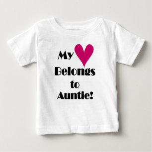 Camiseta De Bebé Mi corazón pertenece a la tía