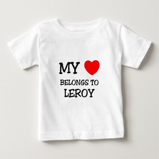 Camiseta De Bebé Mi corazón pertenece a Leroy (Anverso)