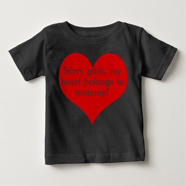 Camiseta De Bebé Mi corazón pertenece a mamá (Anverso)