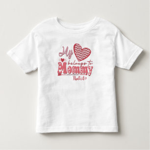 Camiseta De Bebé Mi corazón pertenece a mamá Pink Valentine