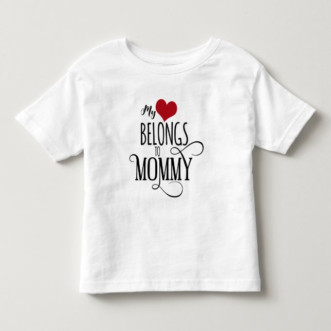 Camiseta De Bebé Mi Corazón Pertenece A Mami (Anverso)