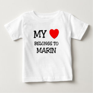 Camiseta De Bebé Mi corazón pertenece a MARIN