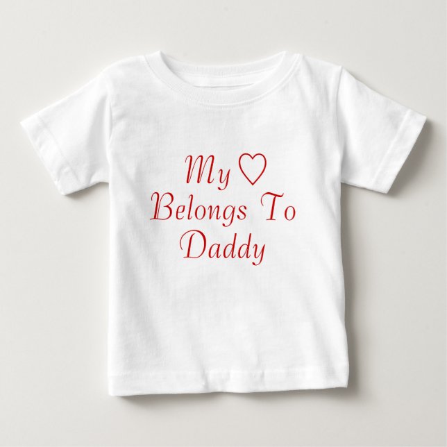 Camiseta De Bebé Mi Corazón Pertenece A Papi (Anverso)