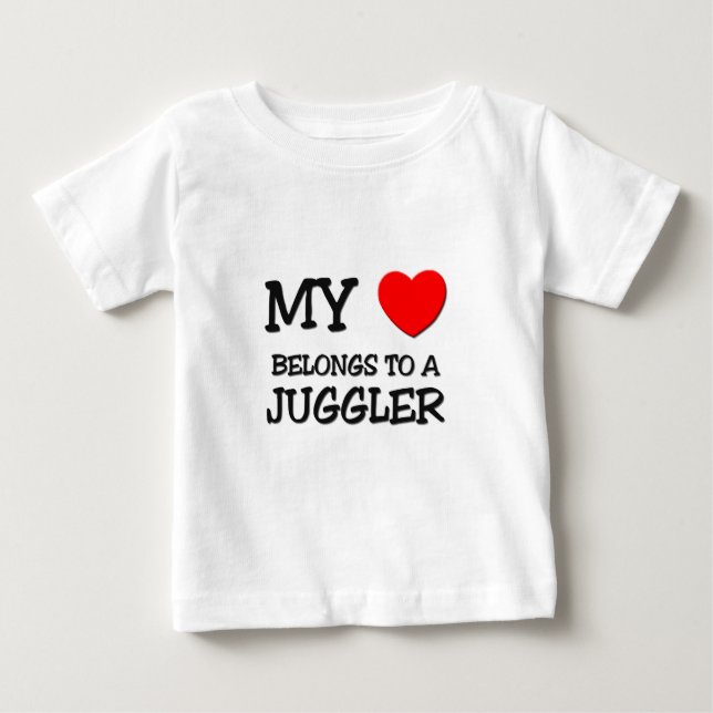 Camiseta De Bebé Mi corazón pertenece a un JUGLAR (Anverso)