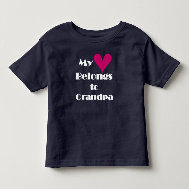 Camiseta De Bebé Mi corazón pertenece al abuelo (Anverso)
