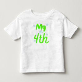 Camiseta De Bebé Mi cuarto cumpleaños de cuatro años verde brillant