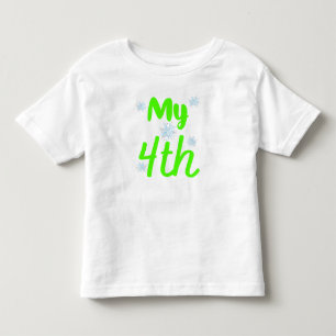 Camiseta De Bebé Mi cuarto cumpleaños de cuatro años verde brillant