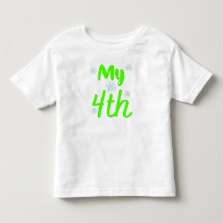 Camiseta De Bebé Mi cuarto cumpleaños de cuatro años verde brillant