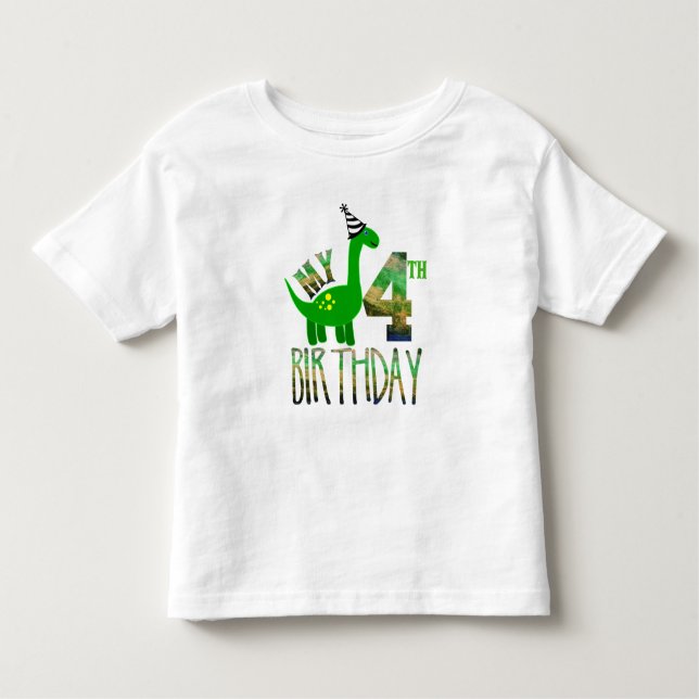 Camiseta De Bebé Mi cuarto Fiesta de dinosaurios de cumpleaños (Anverso)