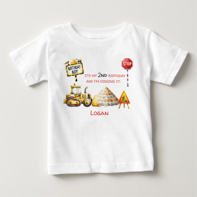 Camiseta De Bebé ¡Mi cumpleaños y lo estoy cavando! Zona de constru (Anverso)