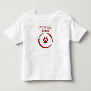Camiseta De Bebé Mi espíritu navideño es una huella de pata Perro