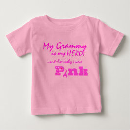 Camiseta De Bebé Mi Grammy es mi héroe, por eso uso PINK