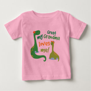 Camiseta De Bebé Mi gran abuela me ama dinosaurio