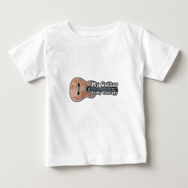 Camiseta De Bebé Mi guitarra es mi terapia. (Anverso)