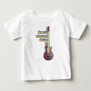 Camiseta De Bebé Mi guitarra está en casa. palabras motivadoras