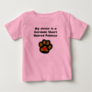 Camiseta De Bebé Mi Hermana Es Un Puntero Alemán De Corto Plazo