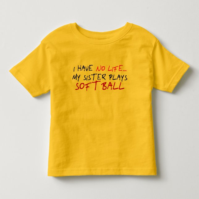 Camiseta De Bebé Mi hermana juega al softball (Anverso)