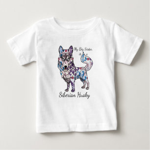 Camiseta De Bebé Mi hermana mayor es un Husky Bodysuit siberiano