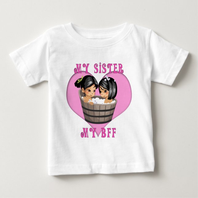 Camiseta De Bebé Mi hermana MI BFF Bath (Anverso)