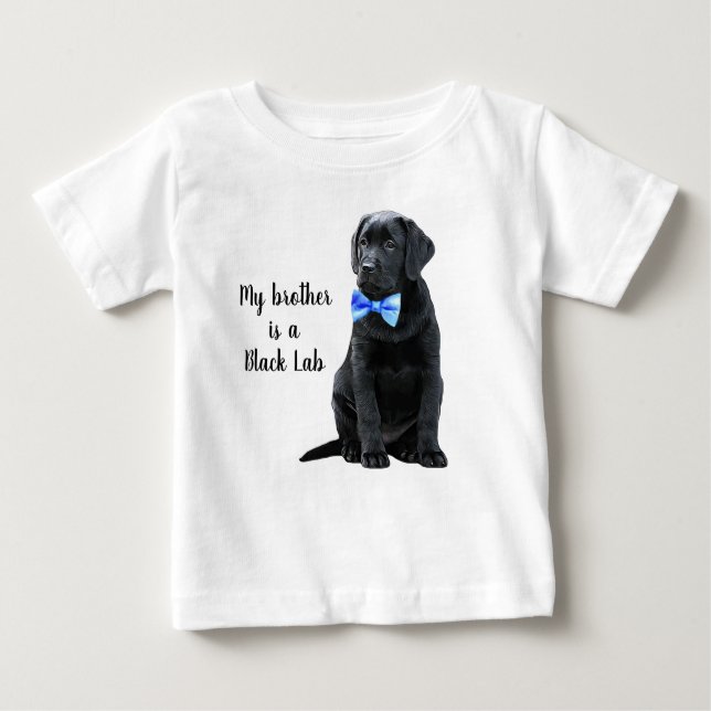 Camiseta De Bebé Mi hermano es un cachorro de Labrador Retriever ne (Anverso)
