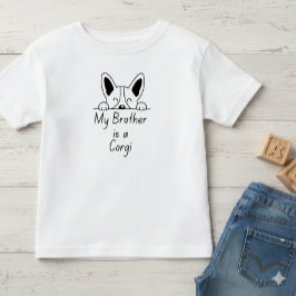 Camiseta De Bebé 'Mi hermano es un Corgi' Familia juguetona que ama