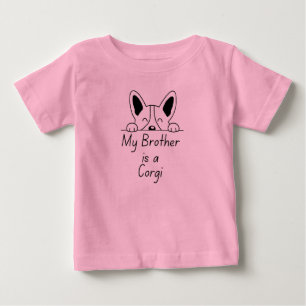 Camiseta De Bebé 'Mi hermano es un Corgi' Familia juguetona que ama