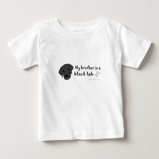Camiseta De Bebé mi hermano es un laboratorio negro (Anverso)