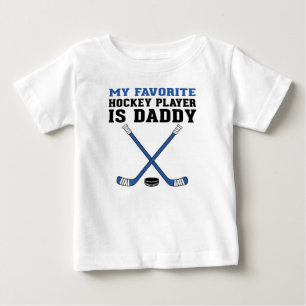 Camiseta De Bebé Mi jugador favorito de hockey es Daddy Blue Sticks