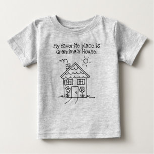 Camiseta De Bebé mi lugar preferido es la casa de la abuela