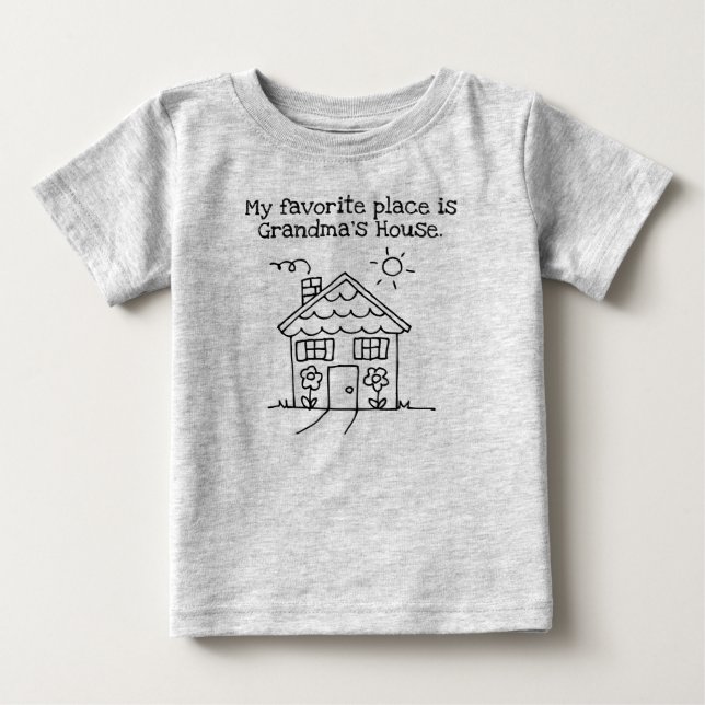 Camiseta De Bebé mi lugar preferido es la casa de la abuela (Anverso)